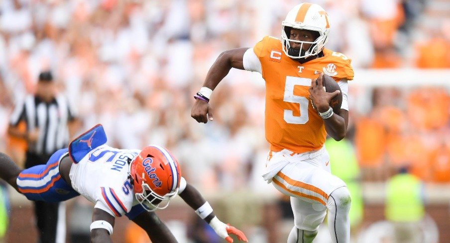 Quarterback Hendon Hooker of the Tennessee Volunteers