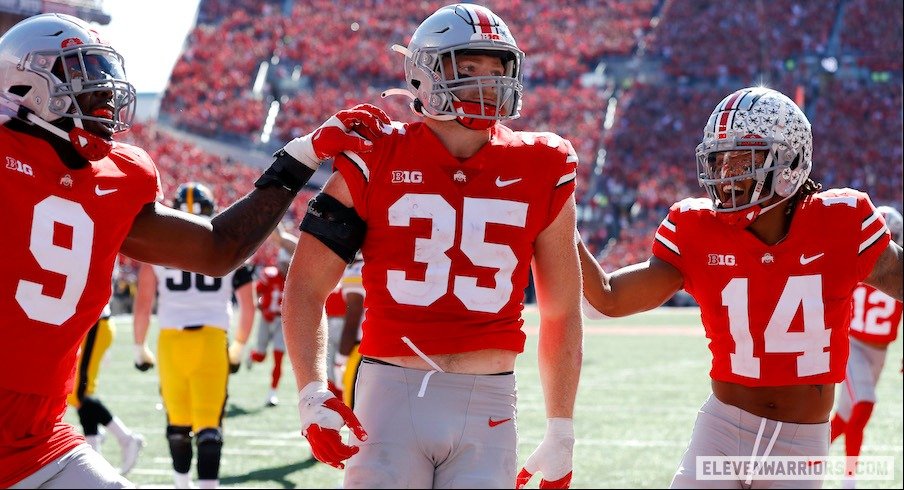 Tommy Eichenberg celebrates his interception