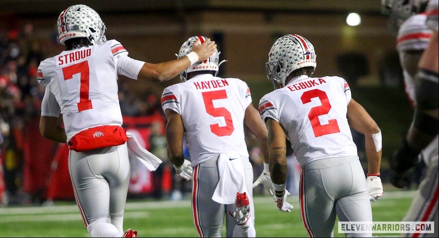 C.J. Stroud, Dallan Hayden and Emeka Egbuka