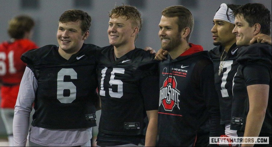 Kyle McCord, Devin Brown, Corey Dennis and C.J. Stroud