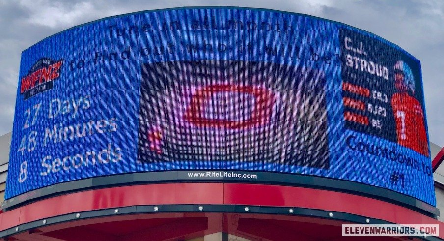 C.J. Stroud billboard near Bank of America Stadium in Charlotte.