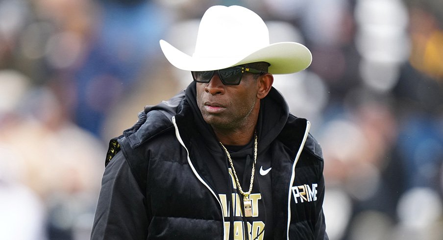 Colorado Buffaloes head coach Deion Sanders during the Buffs' 2023 spring football game.