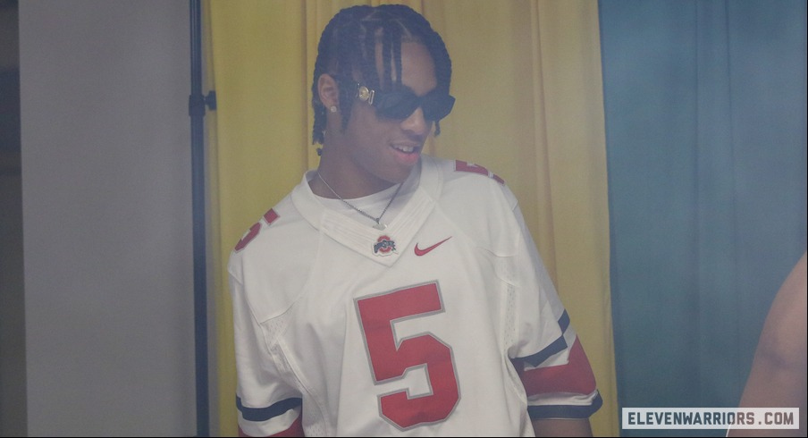 Aaron Scott Jr. wearing an Ohio State jersey