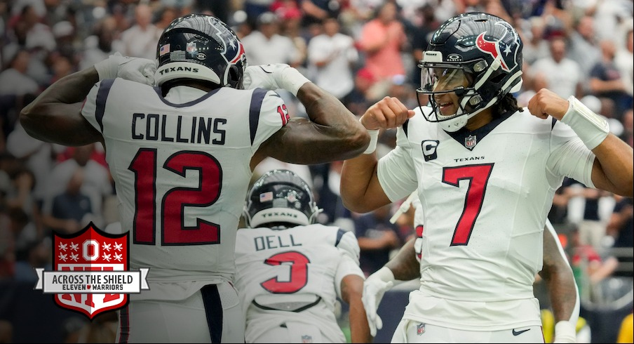 C.J. Stroud celebrates with Nico Collins