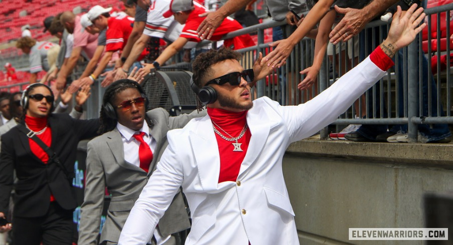 Wide receiver Brandon Inniss of The Ohio State Buckeyes
