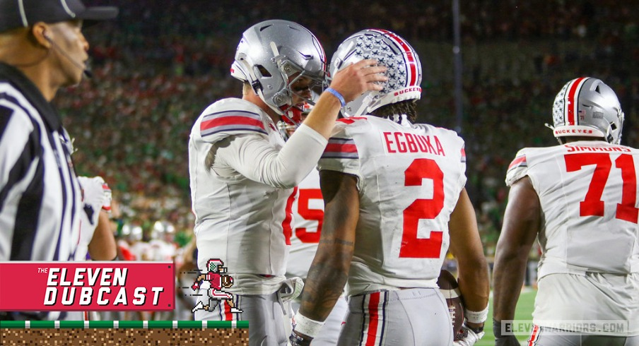 Ohio State players Kyle McCord and Emeka Egbuka