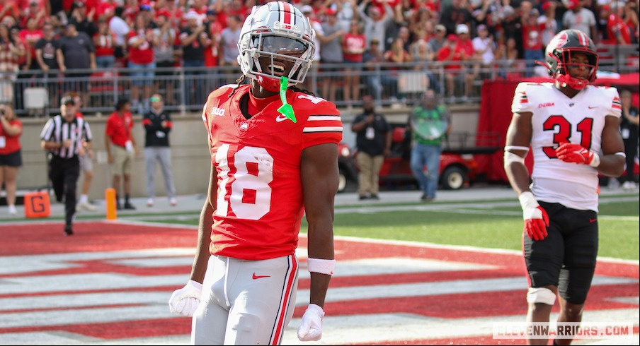 Marvin Harrison Jr. celebrating a touchdown