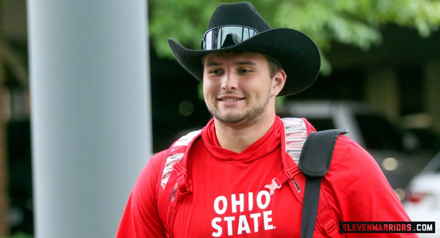 Center Carson Hinzman of The Ohio State Buckeyes