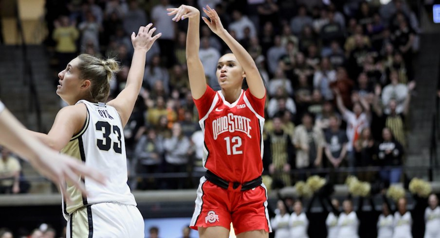 Celeste Taylor in Sunday’s 71-68 win at Purdue
