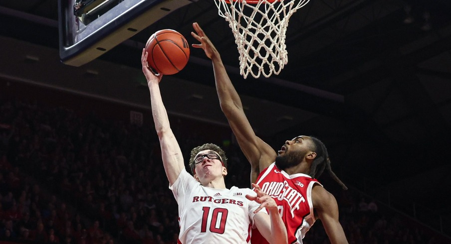 Evan Mahaffey blocking a shot