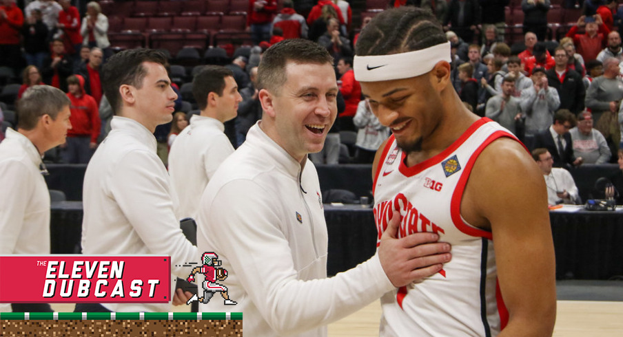 Ohio State head coach Jake Diebler and former player Roddy Gayle, Jr.