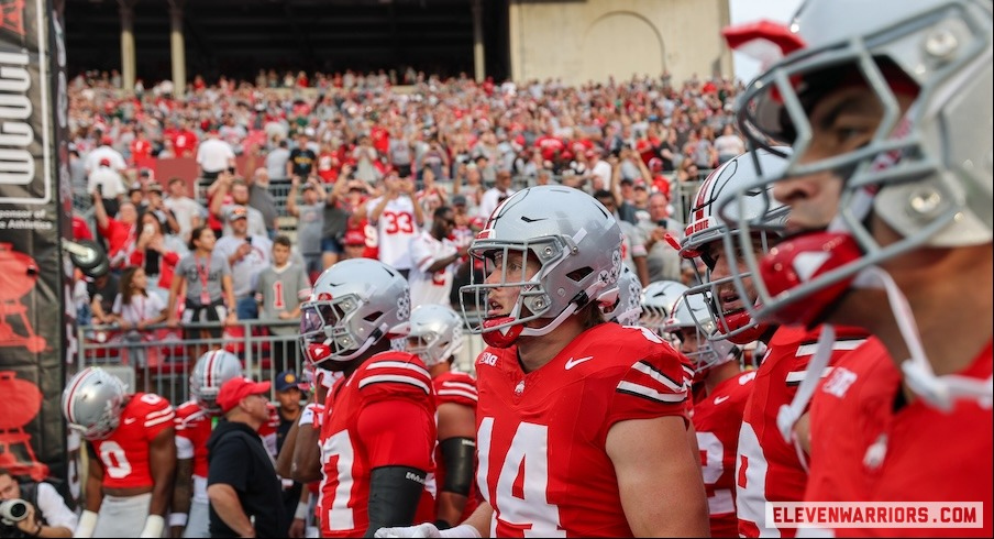 Ohio State taking the field before the Ohio game