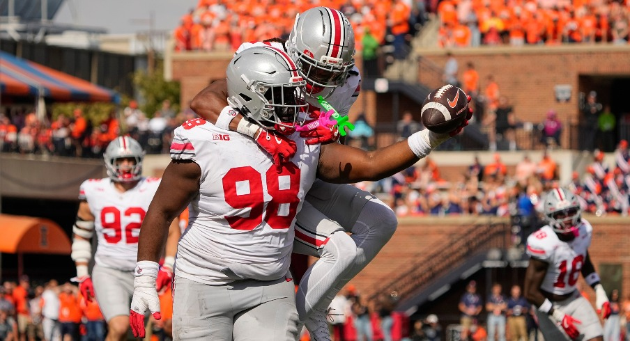 Kayden McDonald and Jermaine Mathews Jr. celebrate