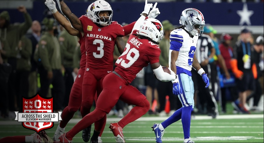 Denzel Burke celebrates his game-sealing interception