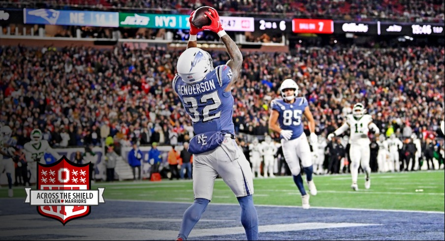 TreVeyon Henderson making his first NFL touchdown catch