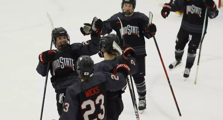Ohio State women’s hockey during its Jan. 30 win over Minnesota Duluth