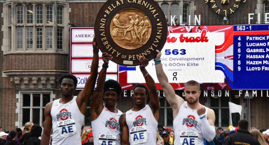 Ohio State's 4x100 team at the Penn Relays
