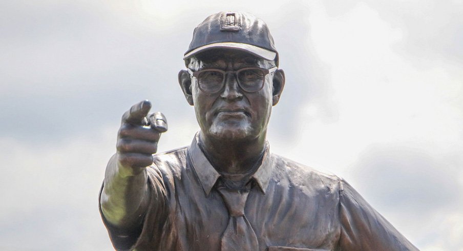 Woody Hayes statue in Newcomerstown, Ohio.